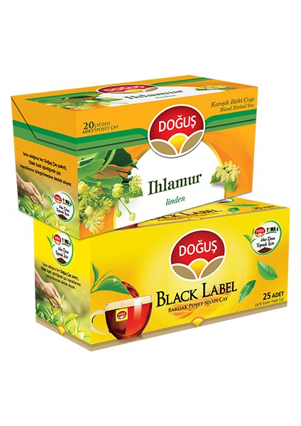 Black Label Bardak Siyah ve Ihlamur Süzen Poşet Çayları