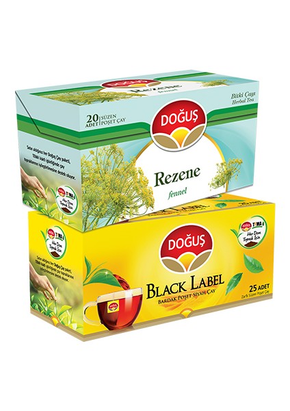 Black Label Bardak Siyah ve Rezene Süzen Poşet Çayları