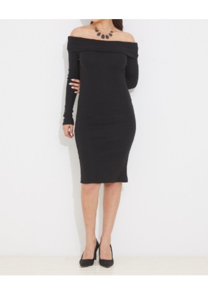 Siyah Madonna Yaka Kaşkorse Elbise fiyatları