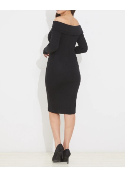 Siyah Madonna Yaka Kaşkorse Elbise indirimleri