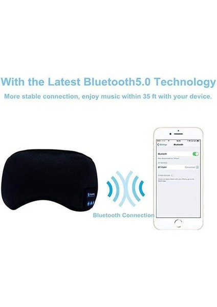 3D Bluetooth Göz Maskesi Kulaklık Akıllı Kablosuz Müzik Çağrı Kulaklık Nefes Alabilen Uyku Karartma Göz Maskesi (Yurt Dışından)