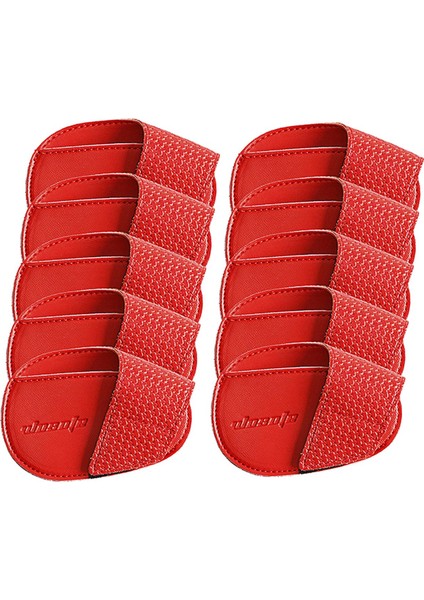Golf Demir Kafa Kapakları Seti Başörtüsü Pu Deri Koruyucu Pratik, Taşınabilir Kırmızı Küçük (Yurt Dışından)