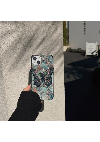 iPhone 15 Pro Apple Telefon Kılıfı Için Renkli Işlemeli Kelebek (Yurt Dışından) indirimleri