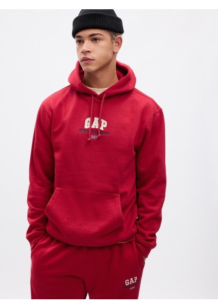 Erkek Kırmızı Gap Logo Fleece Sweatshirt