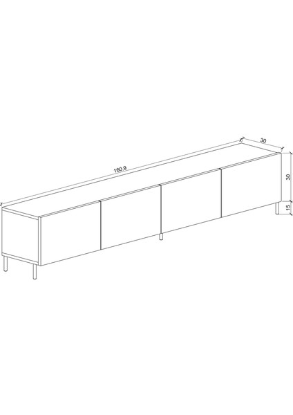 Suba Home Minimalist 160 cm Demir Ayaklı Siyah Tv Ünitesi - İdeal Ebatlarla Modern Tasarım