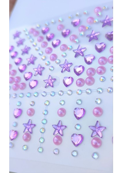 Mor Inci, Yıldız, Kalpli Model 159 Adet Işıltılı Yüz ve Vücut Taş modelleri