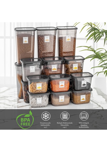 18'li Etiketli Multi Dikdörtgen Saklama Kabı Mikrodalga ve Difriz Uyumlu 6x(1,3 Lt-2 Lt-3,2 Lt)