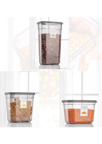 18'li Etiketli Multi Dikdörtgen Saklama Kabı Mikrodalga ve Difriz Uyumlu 6x(1,3 Lt-2 Lt-3,2 Lt)