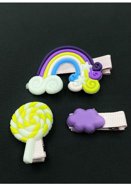 Sillikon Modelli Maşalı Ikili Çocuk Saç Tokası