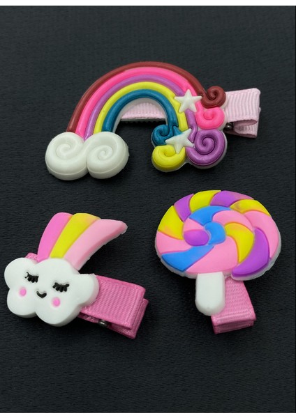 Sillikon Modelli Maşalı Ikili Çocuk Saç Tokası