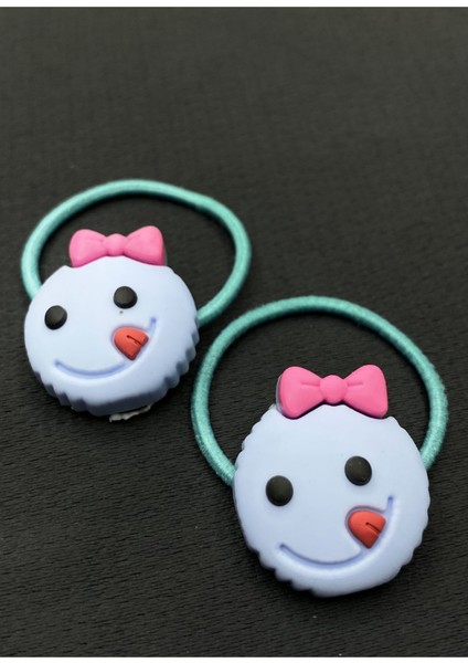 Mavi Renk Silikon Figürlü Ikili Çocuk Saç Tokası