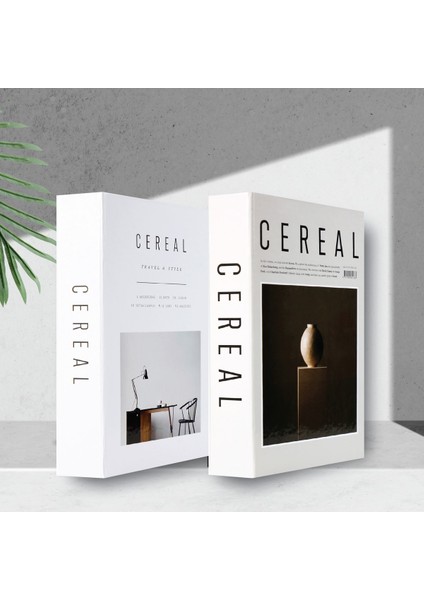 2'li Cereal Vazo & Masa Dekoratif Kitap Kutu