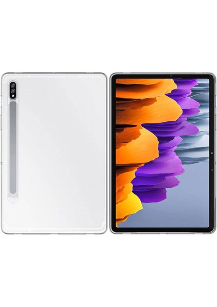 Samsung Galaxy Tab S8 SM-X700 Kılıf Silikon Arkası Buzlu Lüx Koruma S3 Renksiz