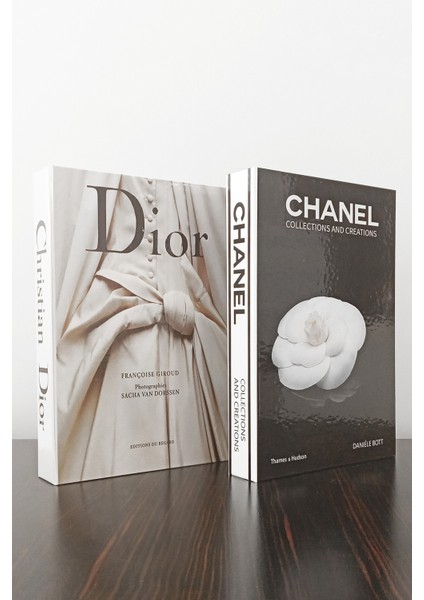 2'li Dekoratif Kitap Görünümlü Kutu Dior Gelinlik & Chanel Siyah Gül Temalı fiyatları