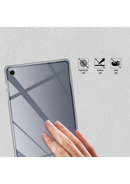 Samsung Galaxy Tab A9+ Plus X210 Kılıf Silikon Arkası Buzlu Lüx Koruma S3 Renksiz