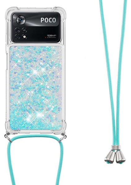 Xiaomi Için Yb Quicksand Poco X4 Pro 5g Parlak Glitter Sıvı Quicksand Cep Telefon Kılıfı Koruyucu Tpu Kabuklu Kravy Mavisi/pentagram (Yurt Dışından)