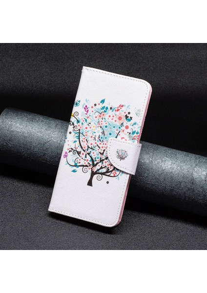 Xiaomi 12T 5g/redmi K50 Ultra 5G/12T Pro 5g Cüzdan Kılıf Pu Deri Manyetik Kapanma Deseni Dönüşü Stand Telefon Kapak Çiçek Ağacı (Yurt Dışından)