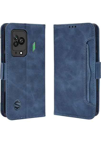 Xiaomi Black Shark Için 5 Çoklu Kart Yuvası Telefon Kapağı Anti-Çizelge Pu Deri Cüzdan Standı Kılıf Mavisi (Yurt Dışından)