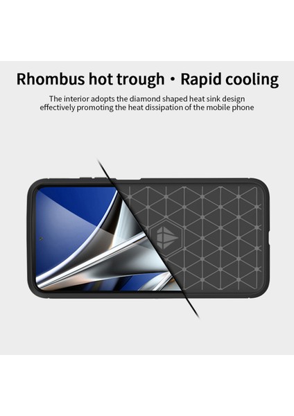 Xiaomi Poco X4 Pro 5g Yumuşak Cilt Esnek Tpu Anti-Slatch Anti-Slatch Telefon Kılıfı Karbon Fiber Doku Fırçalanmış Şok Geçirmez Şık Kasa-Siyah (Yurt Dışından)