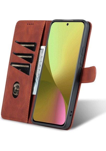 Xiaomi Için 12 Lite 5g Pu Deri Folio Flip Telefon Kapağı Anti-Drop Koruma Standı Cüzdan Case-Brown (Yurt Dışından) modelleri