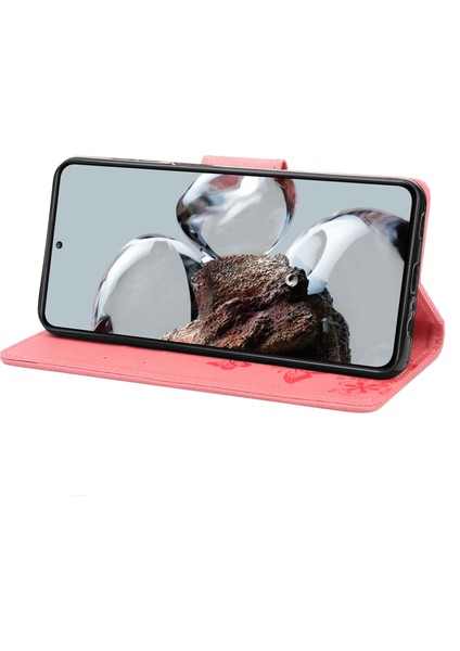 Xiaomi Için 12T 5g/redmi K50 Ultra 5g Kelebekler Çiçek Baskı Şok Geçirmez Cüzdan Kılıf Pu Deri Deri Stand Manyetik Kapanış Flip Folio Telefon Kapak Pink (Yurt Dışından) modelleri