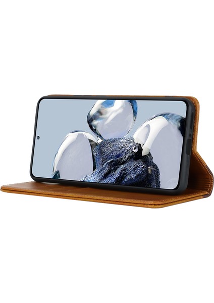 Xiaomi 12T 5G/12T Pro 5g/redmi K50 Ultra Pu Deri Telefon Kılıfı Stand Iki Renk Ekleme Cüzdan Kapak Sarı+Kahverengi (Yurt Dışından) fırsatları