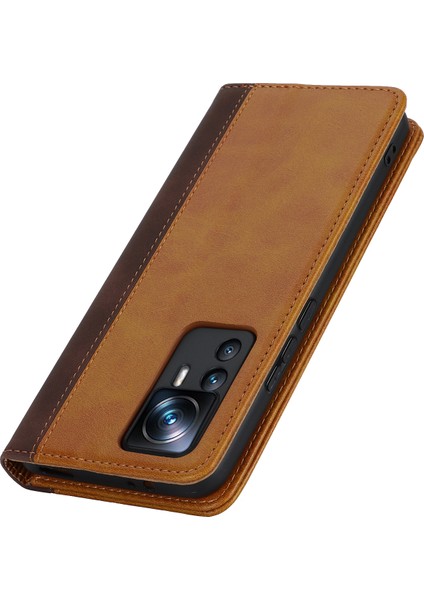 Xiaomi 12T 5G/12T Pro 5g/redmi K50 Ultra Pu Deri Telefon Kılıfı Stand Iki Renk Ekleme Cüzdan Kapak Sarı+Kahverengi (Yurt Dışından) indirimleri