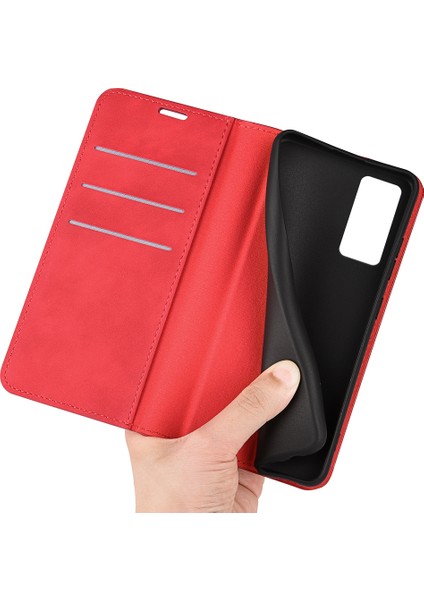 Xiaomi Için 12 Lite Cilt Dokunuş Hissi Folio Flip Pu Deri+Tpu Çift Katman Koruma Telefon Kılıfı Standı Cüzdan Stili Kabuk-Kırmızı (Yurt Dışından) fiyatları