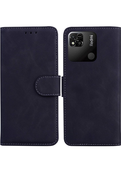 Xiaomi Redmi Için 10A Pu Deri Cüzdan Telefon Kapak Standı Özellik Manyetik Kapatma Şok Geçirmez Flip Folio Case-Black (Yurt Dışından)