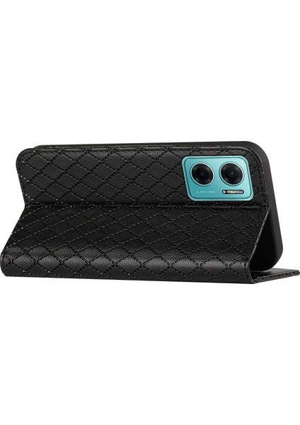 Xiaomi Için Redmi 10 5g/not 11E 5g/redmi 10 Prime+ 5g Çizgi Anti-Çizelge Litchi Doku Cüzdan Kılıfı Folio Flip Cover Rhombus Pat Desen Pu Deri Stand-Black (Yurt Dışından) indirimleri
