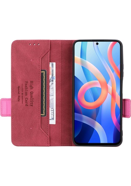 Donanım Dekoru Xiaomi Için Telefon Kılıfı Poco M4 Pro 5g/redmi 10 4g (2021)/NOT 11S 5g, Çift Manyetik Kıçalı Pu Deri Cüzdan Katlanabilir Stand Telefon Kapak Çizgisi (Yurt Dışından) fiyatları