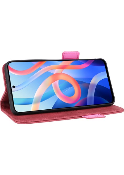 Donanım Dekoru Xiaomi Için Telefon Kılıfı Poco M4 Pro 5g/redmi 10 4g (2021)/NOT 11S 5g, Çift Manyetik Kıçalı Pu Deri Cüzdan Katlanabilir Stand Telefon Kapak Çizgisi (Yurt Dışından) modelleri