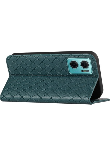Xiaomi Için Redmi 10 5g/not 11E 5g/redmi 10 Prime+ 5g Çizgi Anti-Çizelge Litchi Doku Cüzdan Kılıfı Foli Foli Flip Kapak Rhombus Pat Pu Deri Stand Yeşili (Yurt Dışından) indirimleri