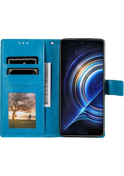 Xiaomi Için Poco F4 5g/redmi K40S 5g Baskılı Mandala Çiçek Desen Kılıf Katlama Standı Pu Deri Cüzdan Koruyucu Kapak Kılıf Mavisi ile (Yurt Dışından) fiyatları