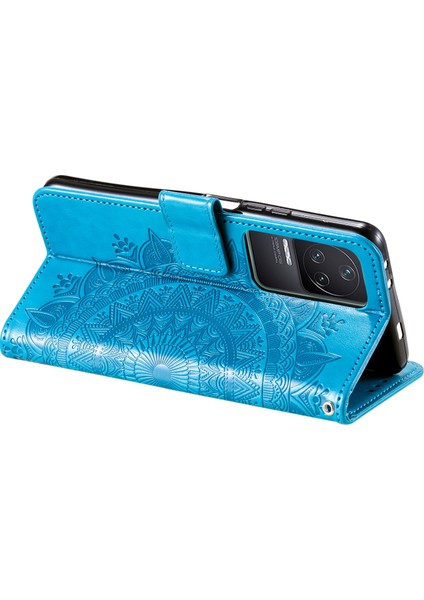 Xiaomi Için Poco F4 5g/redmi K40S 5g Baskılı Mandala Çiçek Desen Kılıf Katlama Standı Pu Deri Cüzdan Koruyucu Kapak Kılıf Mavisi ile (Yurt Dışından) fırsatları