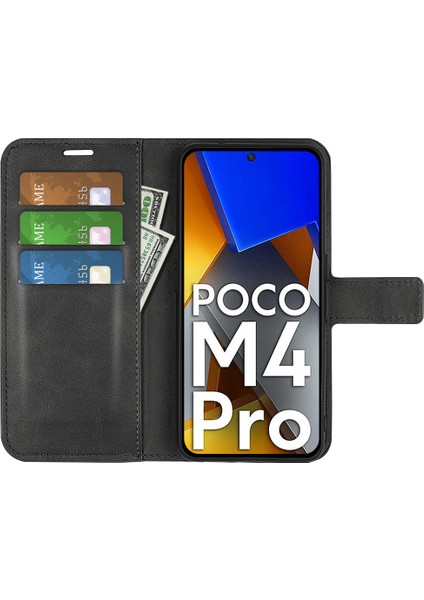 Xiaomi Için Poco M4 Pro 4g Manyetik Kıta Dokulu Pu Deri Kılıf Cüzdan Stand Flip Telefon Kapağı Black (Yurt Dışından) fırsatları