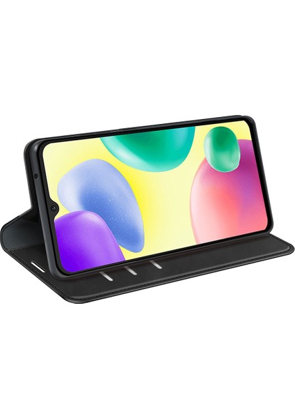 Xiaomi Için Redmi 10A Cilt Touch Duygu Deri Kapak Otomatik Kapatma Cüzdan Stand-Black ile Manyetik Telefon Kılıfı (Yurt Dışından) modelleri