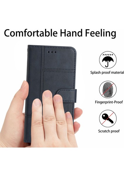Xiaomi Redmi Için 10 2022 4g Cowhide Doku Iş Stili Pu Deri Flip Kapak Cüzdan Stand Anti-Çizelge Telefon Kılıf Mavisi (Yurt Dışından) fırsatları