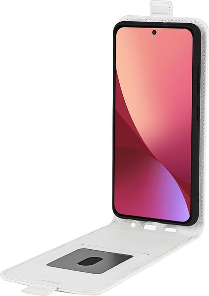 Xiaomi Için 12 Lite Dikey Flip Case ile Kart Yuvası Çılgın At Dokusu Damla Damla Dirençli Manyetik Toka Pu Deri Telefon Kapak-Beyaz (Yurt Dışından) fiyatları