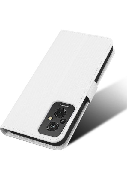 Xiaomi Redmi Için 11 Prime 4g Pu Deri Stand Manyetik Kapatma Cep Telefonu Kapak Elmas Dokusu Flip Cüzdan Telefon Kapağı Strap-White ile (Yurt Dışından) indirimleri