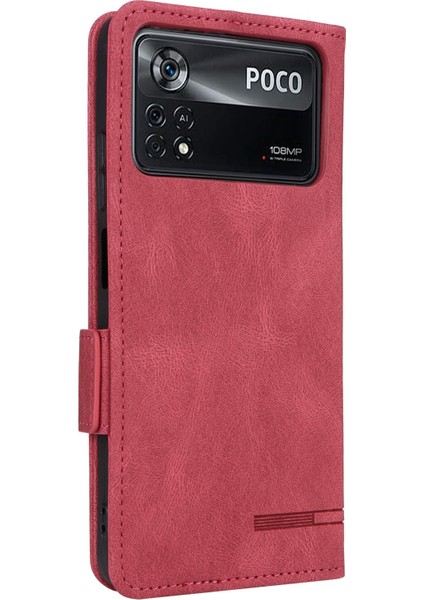 Xiaomi Için Poco X4 Pro 5g Stand Cüzdan Deri Kılıf Donanım Tasarımı Manyetik Toka Telefon Kapak-Rose (Yurt Dışından) fırsatları