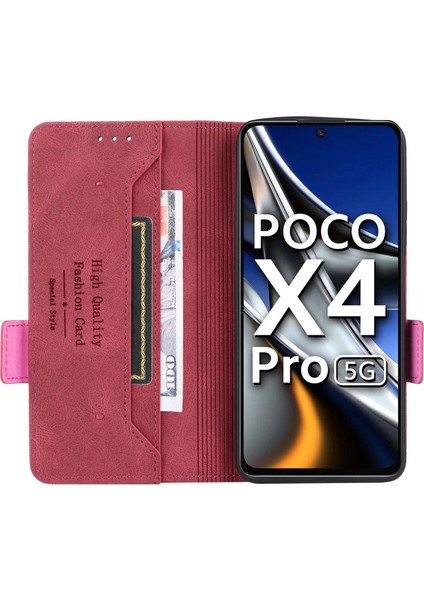 Xiaomi Için Poco X4 Pro 5g Stand Cüzdan Deri Kılıf Donanım Tasarımı Manyetik Toka Telefon Kapak-Rose (Yurt Dışından) indirimleri