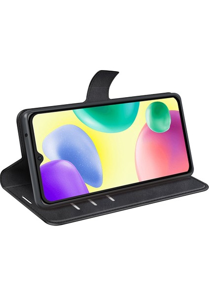 Dokulu Pu Deri Koruyucu Kapak Xiaomi Redmi 10A, Square Manyetik Toka Cüzdan Stand Telefon Kılıfı Black (Yurt Dışından) modelleri