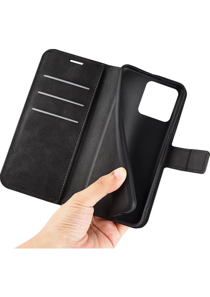 Dokulu Pu Deri Koruyucu Kapak Xiaomi Redmi 10A, Square Manyetik Toka Cüzdan Stand Telefon Kılıfı Black (Yurt Dışından) indirimleri