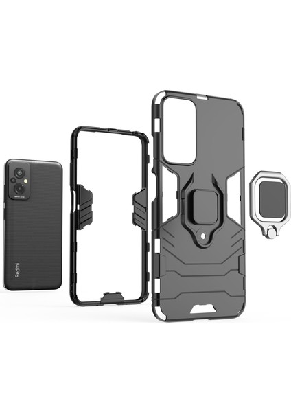 Xiaomi Redmi Için 11 Prime 4g Ring Tutucu Kickstand Telefon Kasası Sabit Pc Yumuşak Tpu Anti-Drop Koruyucu Kapak-Kırmızı (Yurt Dışından) fırsatları
