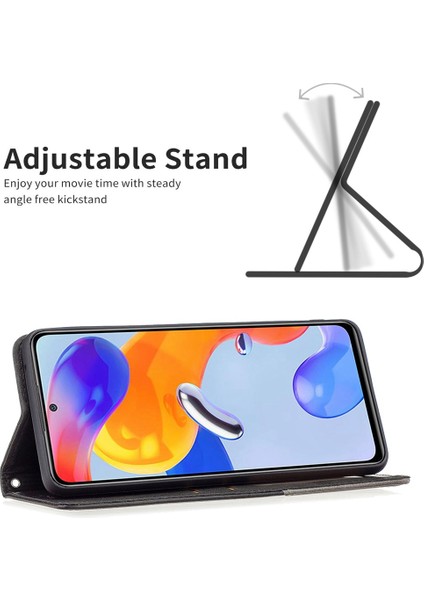 Xiaomi Için 12 Lite Geometrik Basılı Manyetik Otomatik Ahmsorbed Pu Deri Kapak Kart Tutucu Stand Iç Tpu Case Black (Yurt Dışından)