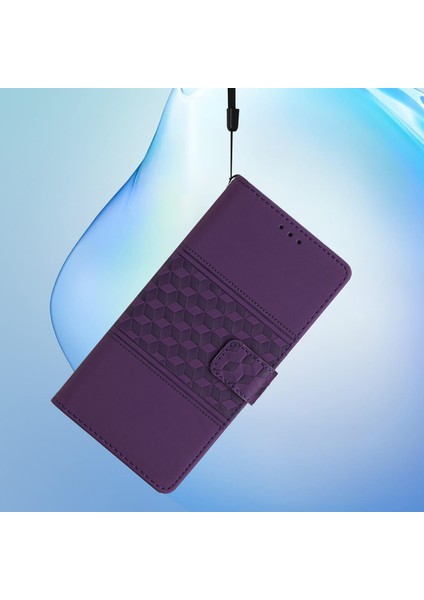 4U Sky Xiaomi Için Redmi 10A Retro Pu Deri Şok Geçirmez Telefon Kılıfı Stand Cüzdan Strap-Purple ile Cilt Dostu Flip Telefon Kapağı (Yurt Dışından)