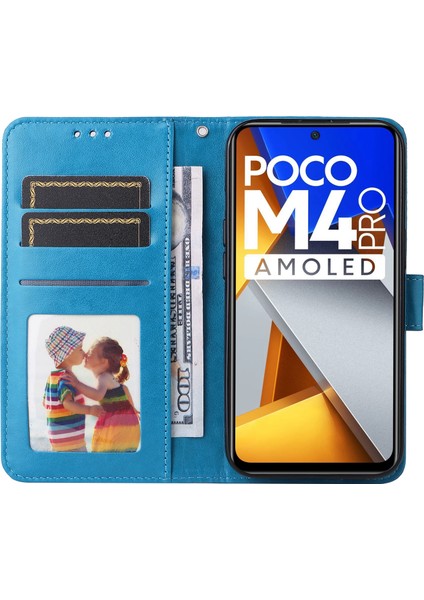 Xiaomi Için Poco M4 Pro 4g Ayçiçeği Baskılı Telefon Kılıfı Pu Deri Cüzdan Stand Sıralamaya Dayanıklı Flip Telefon Kapağı Bilek Kayış Mavisi (Yurt Dışından) fiyatları