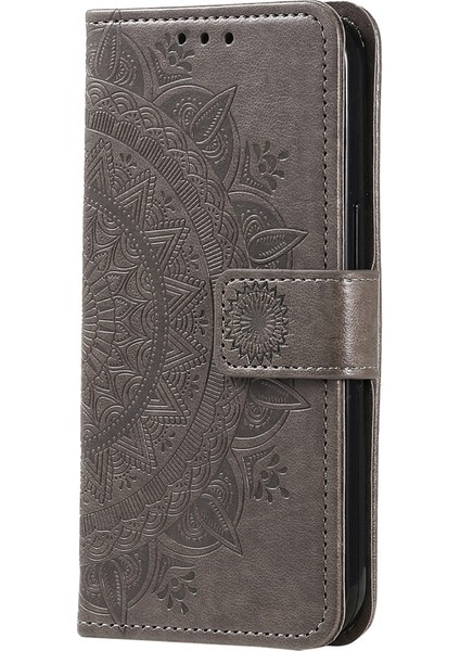 Xiaomi 12T 5g/redmi K50 Ultra 5G/12T Pro 5g Mandala Çiçek Deseni Baskılı Katlanır Stand Pu Deri Kılıf Tpu Iç Kabuk Cüzdan Flip Kapak Kayış-Grey (Yurt Dışından) indirimleri