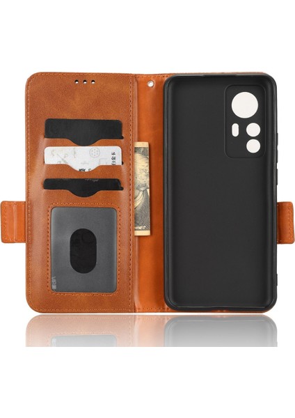 Xiaomi 12T 5g/redmi K50 Ultra 5g, Baskılı Üçgen Desen Pu Deri Cüzdan Stand Folio Flip Koruyucu Kapak Kahverengi (Yurt Dışından) fırsatları